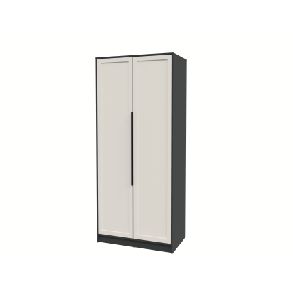 Шкаф распашной Тренд КТ-Ш2 (Антрацит ЛДСП/ Кашемир ЛМДФ) Ш918 В2128 Г547